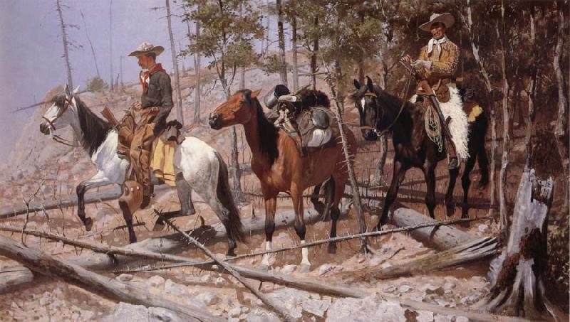 Frederic Remington Prospecting for Cattle Range Spain oil painting art